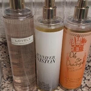 3 Brand New Body Sprays. LOVELY, JENNIFER ANISTON, JUICY COUTURE